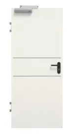 Frontansicht von GARANT Brandschutztür T30 Corona 832 Weiß Struktur Premium CePaL