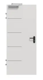 Frontansicht von GARANT Brandschutztür T30 Corona 834 Silver Grey CePaL