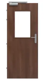 Frontansicht von CLASSEN Brandschutztür-Set EI30 M2 Nussbaum CPL inkl. Blockzarge