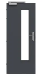 Frontansicht von CLASSEN Brandschutztür-Set EI30 M3 Graphit RAL 7024 HPL inkl. Blockzarge