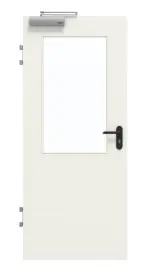 Frontansicht von GARANT Brandschutztür T30 Rain 0135-60 Resopal mit Lichtausschnitt LA-6