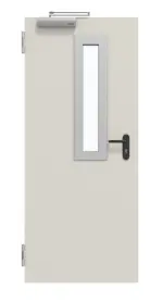 Frontansicht von Innentür-Set Stahl mit Feuerschutzfunktion T30-1 FSA-62 mit Rechteckverglasung Ausschnitt 1 inkl. Blockzarge - Teckentrup