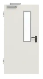 Frontansicht von Innentür-Set Stahl mit Feuerschutzfunktion H16-1 OD mit Rechteckverglasung Ausschnitt 1 inkl. Eckzarge - Hörmann