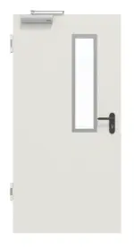 Frontansicht von Innentür-Set Stahl mit Feuerschutzfunktion H16-1 OD mit Rechteckverglasung Ausschnitt 1 inkl. Eck- und Ergänzungszarge Vario B53 - Hörmann