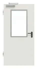 Frontansicht von Innentür-Set Stahl mit Feuerschutzfunktion H16-1 OD mit Rechteckverglasung Ausschnitt 2 inkl. Eckzarge - Hörmann