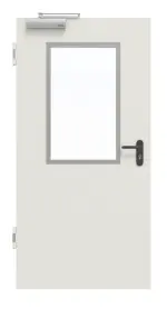 Frontansicht von Innentür-Set Stahl mit Feuerschutzfunktion H16-1 OD mit Rechteckverglasung Ausschnitt 2 inkl. Eck- und Ergänzungszarge Vario B53 - Hörmann