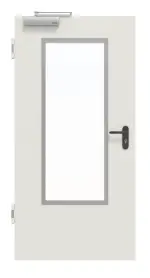 Frontansicht von Innentür-Set Stahl mit Feuerschutzfunktion H16-1 OD mit Rechteckverglasung Ausschnitt 3 inkl. Eckzarge - Hörmann