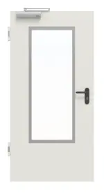 Frontansicht von Innentür-Set Stahl mit Feuerschutzfunktion H16-1 OD mit Rechteckverglasung Ausschnitt 3 inkl. Eck- und Ergänzungszarge Vario B53 - Hörmann