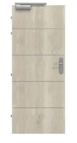 Frontansicht von CLASSEN Brandschutztür-Set EI60 Venom Alu M1 Kendal Eiche CPL inkl. Blockzarge