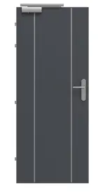 Frontansicht von CLASSEN Brandschutztür-Set EI30 Venom Alu M3 Graphit RAL 7024 CPL inkl. Blockzarge