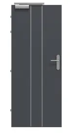 Frontansicht von CLASSEN Brandschutztür-Set EI30 Venom Alu M4 Graphit RAL 7024 CPL inkl. Blockzarge