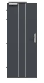 Frontansicht von CLASSEN Brandschutztür-Set EI30 Venom Alu M4 Graphit RAL 7024 HPL inkl. Blockzarge