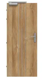 Frontansicht von CLASSEN Brandschutztür-Set EI30 Venom Alu M5 Grandson Eiche Iridium inkl. Blockzarge