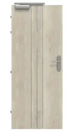 Frontansicht von CLASSEN Brandschutztür-Set EI60 Venom Alu M5 Kendal Eiche CPL inkl. Blockzarge