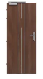 Frontansicht von CLASSEN Brandschutztür-Set EI30 Venom Alu M5 Nussbaum CPL inkl. Blockzarge