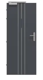 Frontansicht von CLASSEN Brandschutztür-Set EI30 Venom Alu M5 Graphit RAL 7024 CPL inkl. Blockzarge