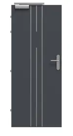 Frontansicht von CLASSEN Brandschutztür-Set EI30 Venom Alu M5 Graphit RAL 7024 HPL inkl. Blockzarge