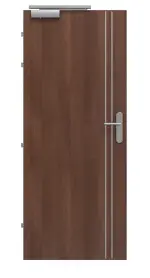 Frontansicht von CLASSEN Brandschutztür-Set EI30 Venom Alu M6 Nussbaum CPL inkl. Blockzarge