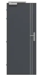 Frontansicht von CLASSEN Brandschutztür-Set EI30 Venom Alu M6 Graphit RAL 7024 CPL inkl. Blockzarge