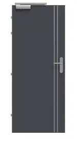 Frontansicht von CLASSEN Brandschutztür-Set EI30 Venom Alu M6 Graphit RAL 7024 HPL inkl. Blockzarge