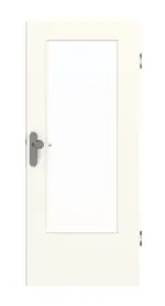 Frontansicht von GARANT Wohnungseingangstür 0105-60 Pearl White CePaL mit Lichtausschnitt LA-DIN