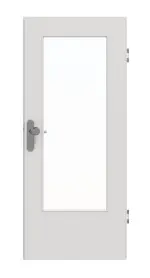 Frontansicht von GARANT Wohnungseingangstür 0160-60 Silver Grey CePaL mit Lichtausschnitt LA-DIN