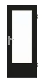 Frontansicht von GARANT Wohnungseingangstür 0901-60 Black Resopal mit Lichtausschnitt LA-DIN
