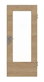 Frontansicht von GARANT Wohnungseingangstür Quer Authentic Risseiche CePaL mit Lichtausschnitt LA-DIN