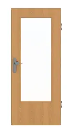 Frontansicht von GARANT Wohnungseingangstür Eiche Premium CePaL mit Lichtausschnitt LA-DIN