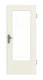 Frontansicht von GARANT Wohnungseingangstür Weißlack 9010 mit Lichtausschnitt LA-DIN