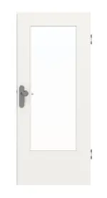 Frontansicht von GARANT Wohnungseingangstür Weißlack 9016 CePaL mit Lichtausschnitt LA-DIN