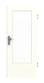 Frontansicht von GARANT Wohnungseingangstür U11026SD Kristallweiß GHK08 mit Lichtausschnitt LA-DIN