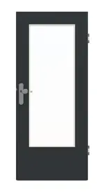 Frontansicht von GARANT Wohnungseingangstür U12000SD Vulkanschwarz GHK08 mit Lichtausschnitt LA-DIN