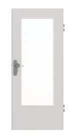 Frontansicht von GARANT Wohnungseingangstür U12188SD Lichtgrau GHK08 mit Lichtausschnitt LA-DIN