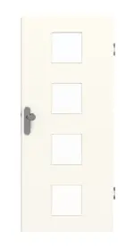 Frontansicht von GARANT Wohnungseingangstür 0105-60 Pearl White CePaL mit Lichtausschnitt LA-10