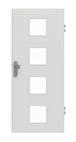 Frontansicht von GARANT Wohnungseingangstür 0160-60 Silver Grey CePaL mit Lichtausschnitt LA-10