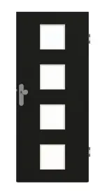 Frontansicht von GARANT Wohnungseingangstür 0901-60 Black Resopal mit Lichtausschnitt LA-10