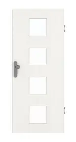 Frontansicht von GARANT Wohnungseingangstür Authentic Bianco CePaL mit Lichtausschnitt LA-10