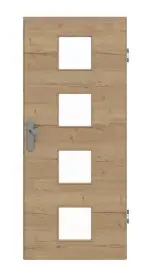 Frontansicht von GARANT Wohnungseingangstür Quer Authentic Risseiche CePaL mit Lichtausschnitt LA-10