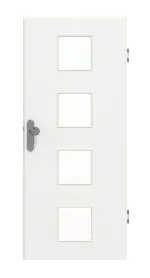 Frontansicht von GARANT Wohnungseingangstür D354-60 Designer White Resopal mit Lichtausschnitt LA-10