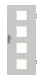 Frontansicht von GARANT Wohnungseingangstür D92-60 Dove Grey Resopal mit Lichtausschnitt LA-10