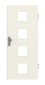 Frontansicht von GARANT Wohnungseingangstür Weißlack 9010 mit Lichtausschnitt LA-10