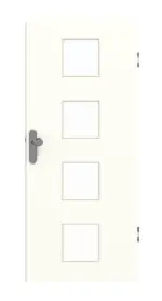 Frontansicht von GARANT Wohnungseingangstür U11026SD Kristallweiß GHK08 mit Lichtausschnitt LA-10