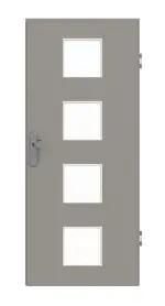 Frontansicht von GARANT Wohnungseingangstür U12115SD Platingrau GHK08 mit Lichtausschnitt LA-10