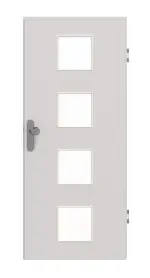 Frontansicht von GARANT Wohnungseingangstür U12188SD Lichtgrau GHK08 mit Lichtausschnitt LA-10