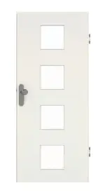 Frontansicht von GARANT Wohnungseingangstür Weiß Struktur Premium CePaL mit Lichtausschnitt LA-10