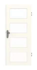 Frontansicht von GARANT Wohnungseingangstür 0105-60 Pearl White CePaL mit Lichtausschnitt LA-11