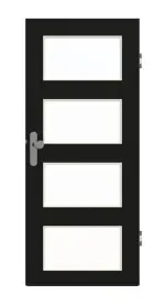 Frontansicht von GARANT Wohnungseingangstür 0901-60 Black Resopal mit Lichtausschnitt LA-11