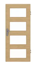 Frontansicht von GARANT Wohnungseingangstür Quer Authentic Asteiche CePaL mit Lichtausschnitt LA-11