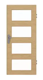 Frontansicht von GARANT Wohnungseingangstür Quer Authentic Asteiche GCK08 mit Lichtausschnitt LA-11